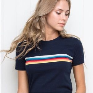 Brandy Melville Jamie Rainbow Top (Navy)